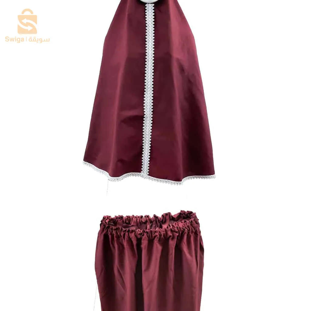 طقم صلاة نسائي 4 قطع برداء فضفاض وسجادة مبطنة مع غلاف للمصحف