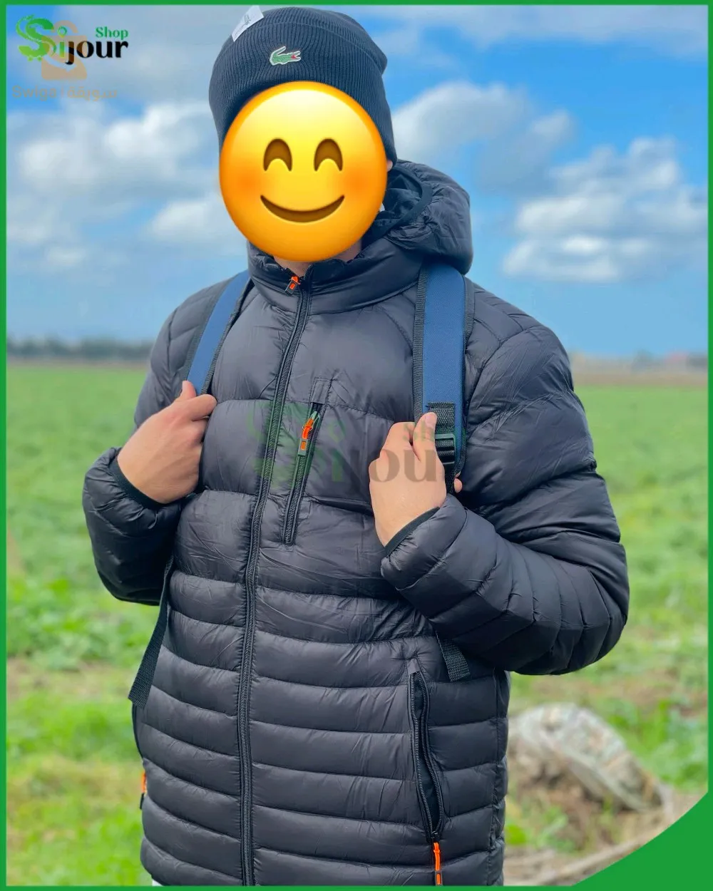 Pack veste doudoune et bonnet Lacoste + sac au dos gratuit