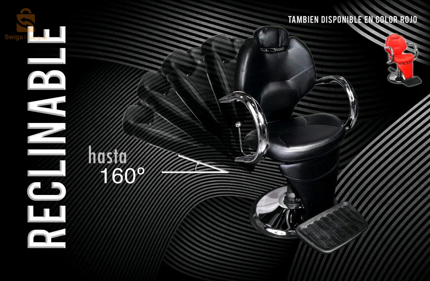 chaise de coiffeur hydraulique- Noir