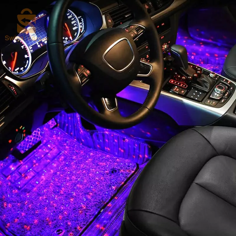 جو السيارة Lumière RGB 4en1 USB 12V$👍