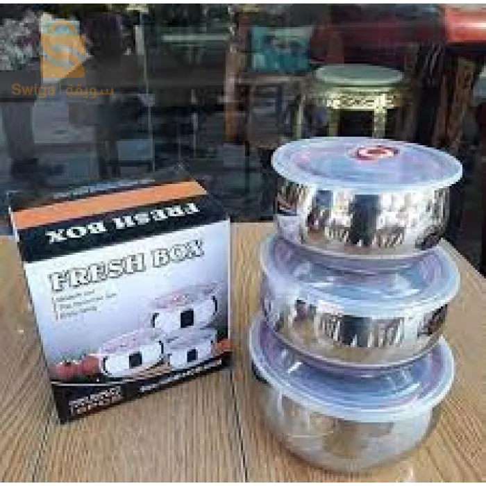 Pack de 3 piéces de boîtes a déjeuner en acier inoxydable avec couvercles anti-fuite