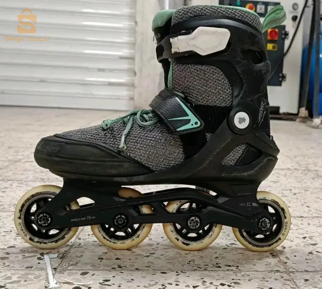 Decathlon Oxelo FIT100 Inline Fitness Women Roller Skate 76mm 80A، Pale Gray