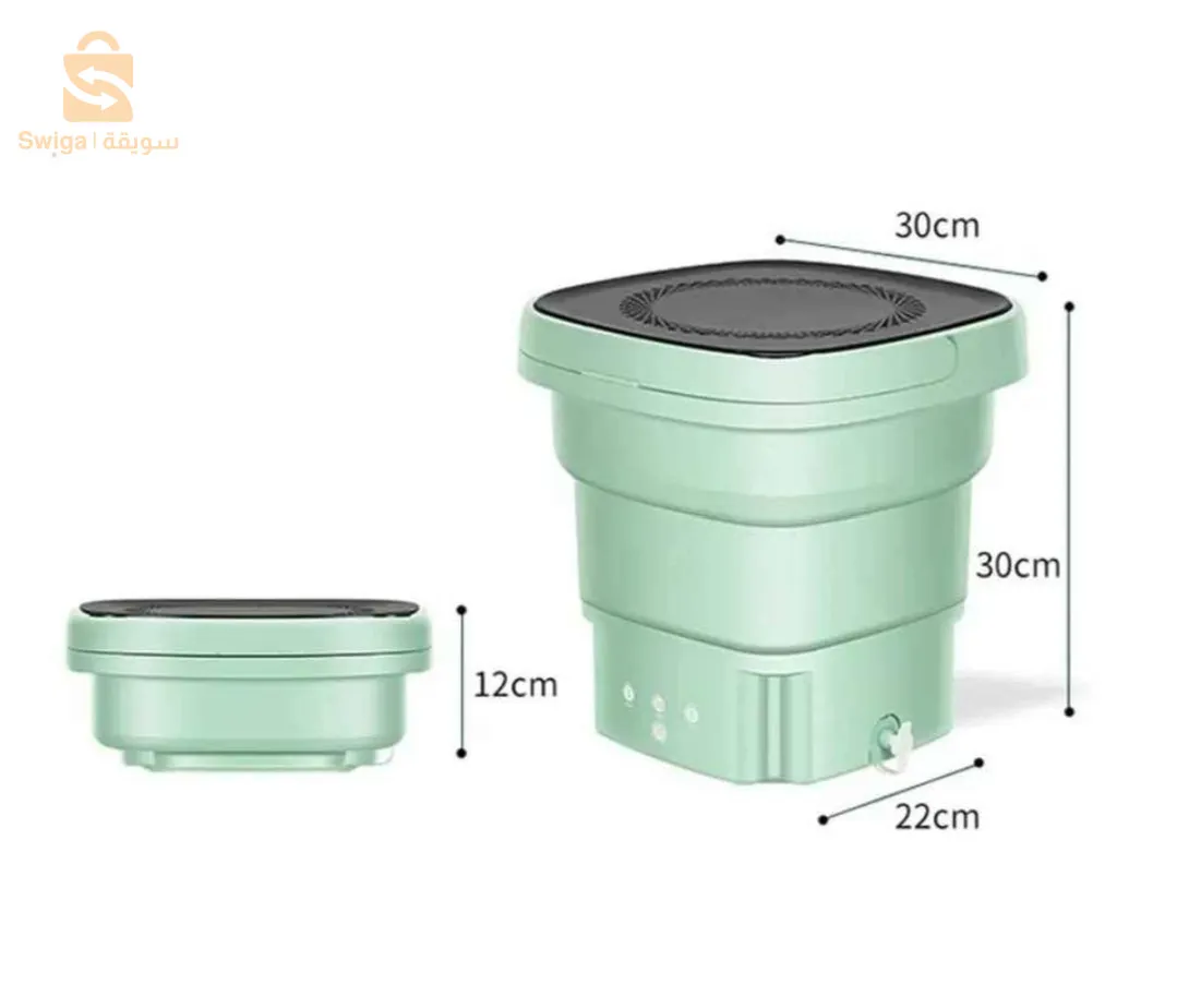 غسالة ملابس قابلة للطي بالسلة