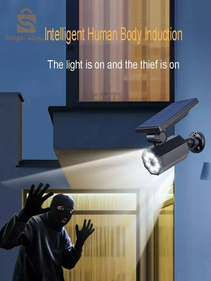 بروجكتر جداري بالطاقة الشمسية على شكل كاميرا مزود بكاشف حركة وكاشف نهاري وليلي$👍