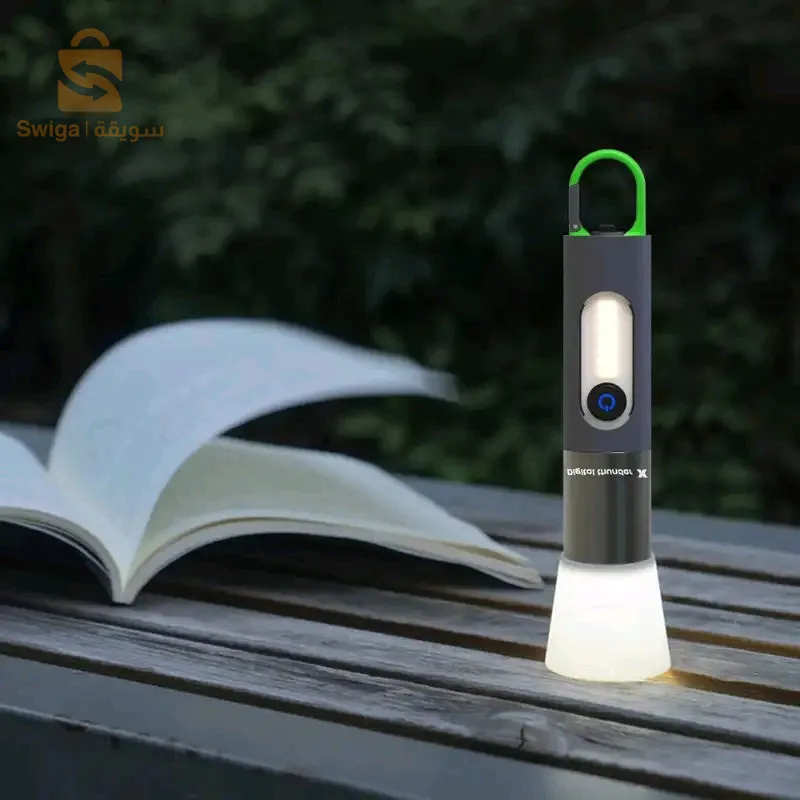 مصباح يدوي LED زوومابلي 4 أوضاع، قابل لإعادة الشحن 1800 مللي أمبير$👍