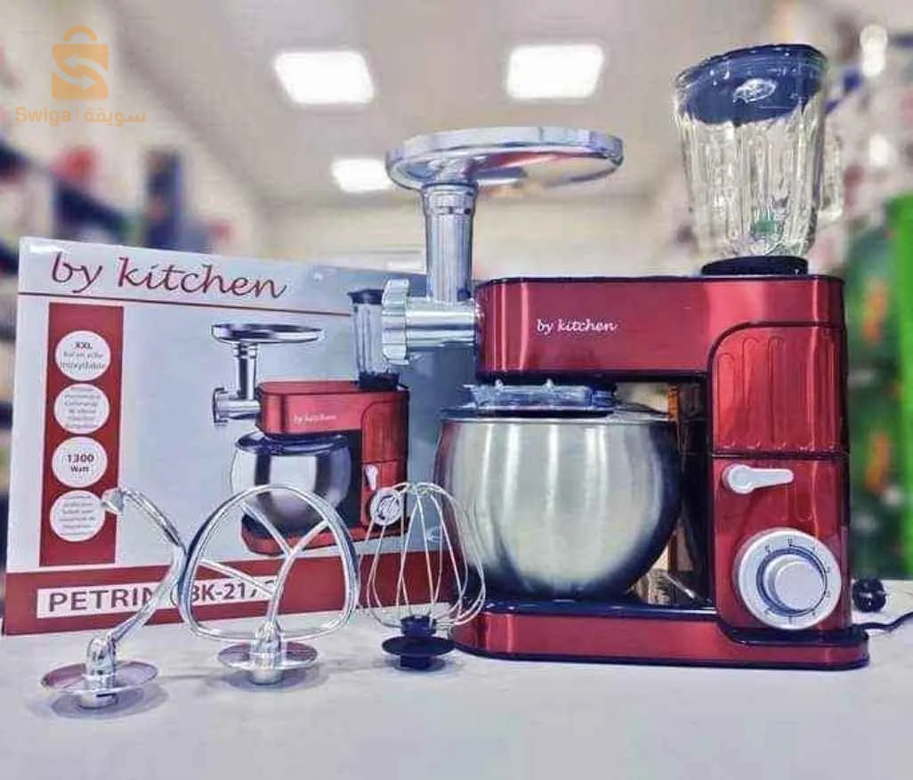 عجان وخلاط إحترافي 3في1 من By Kitchen لتحضير العجائن ومختلف الوصفات المنزلية.5.5لتر$👍