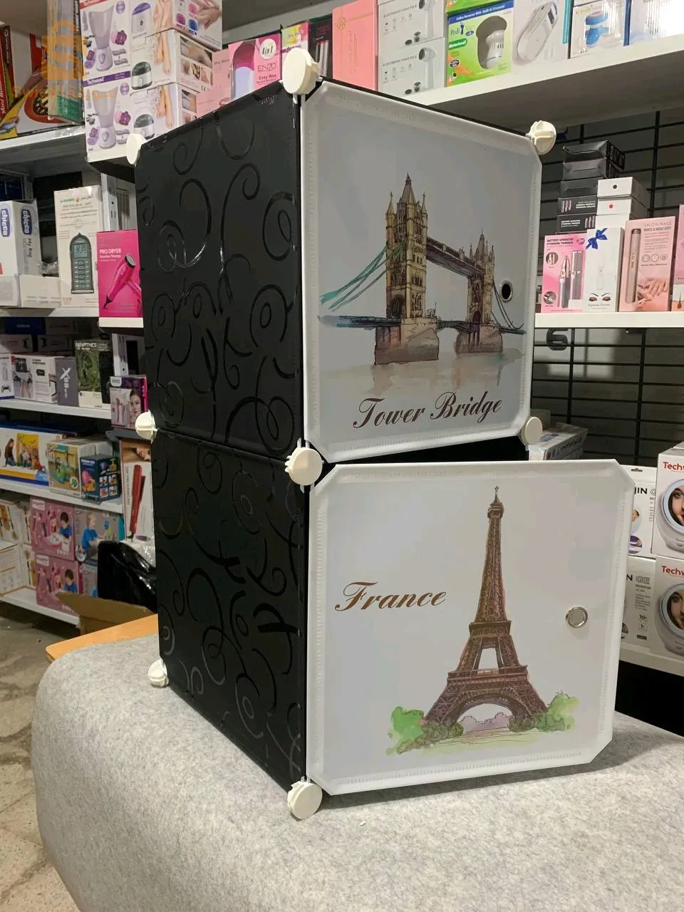 2 باب خزانة طاولة بجانب السرير مقاومة للماء$👍