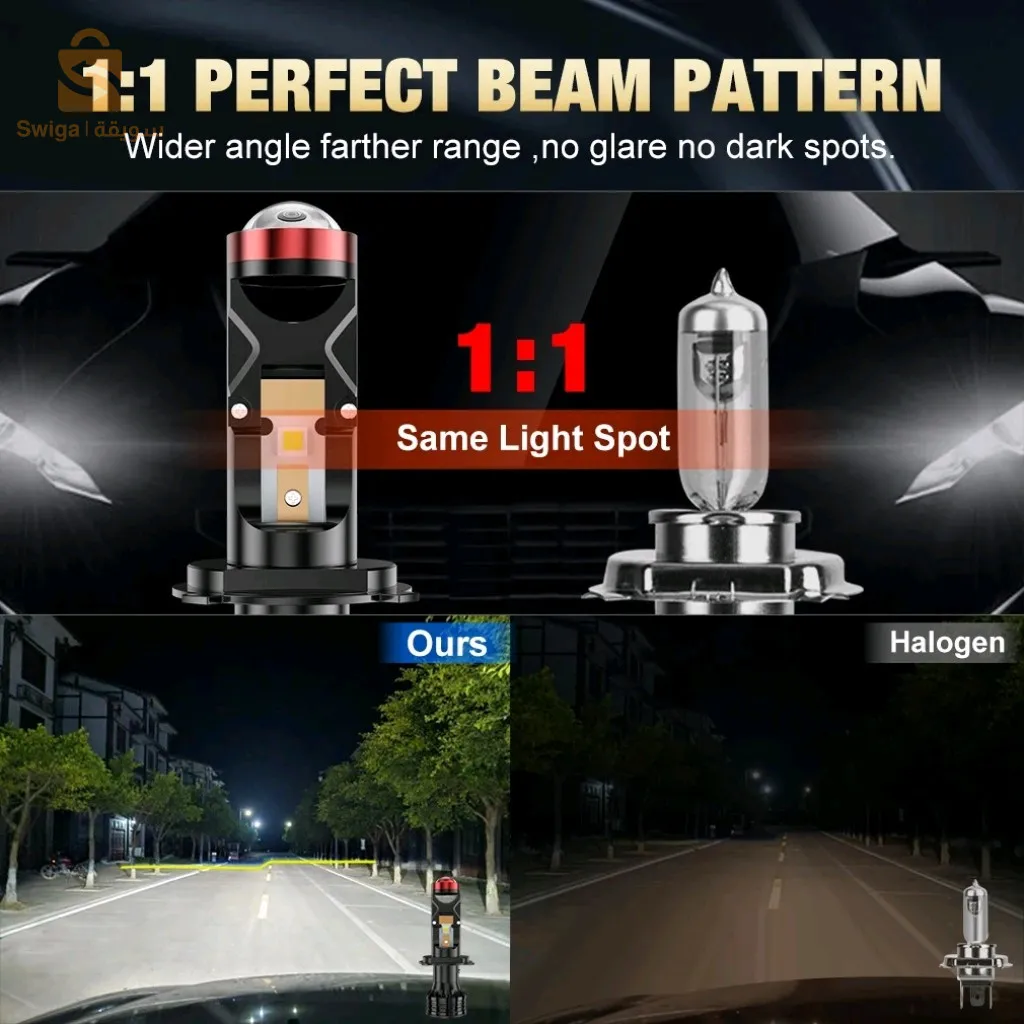 Mini Loup U7 Led & Xenon 100W 22000LM H4 H7, U7 - مصابيح سيارة الامامية$👍