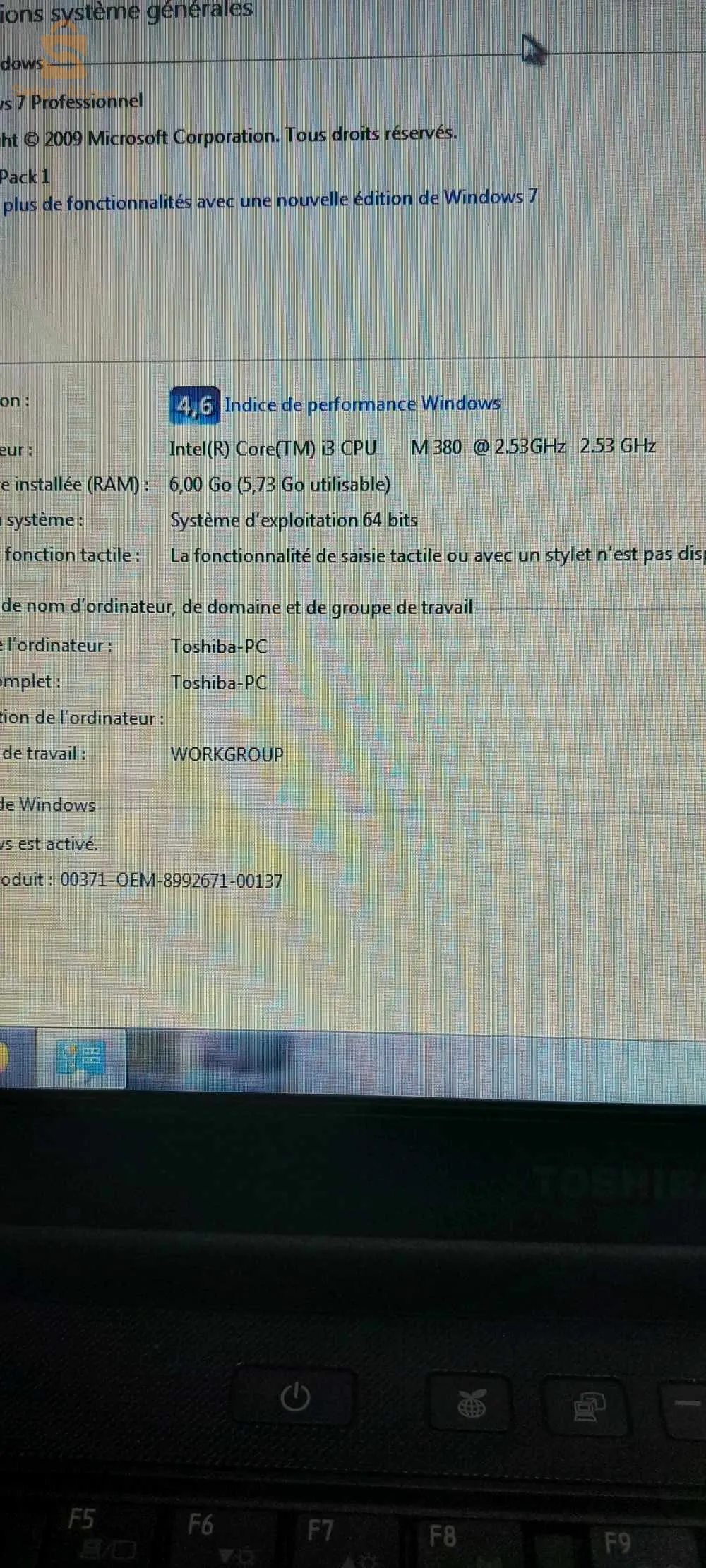 حاسوب محمول TOSHIBA