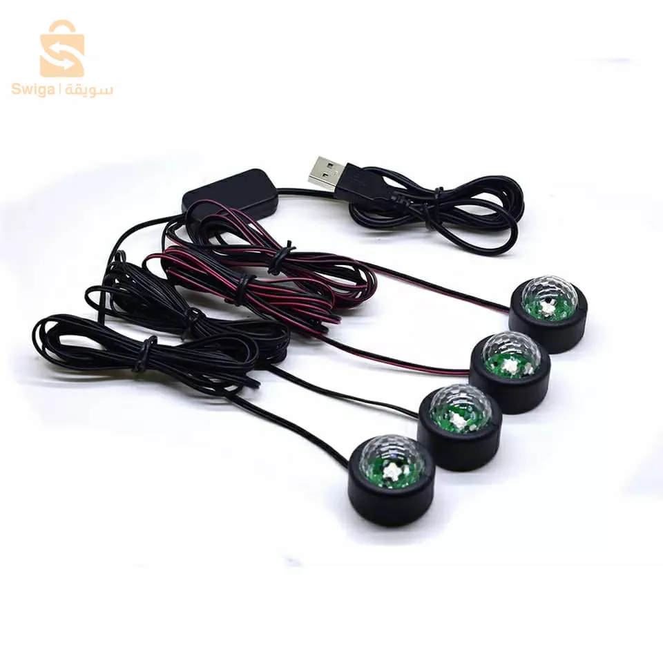 جو السيارة Lumière RGB 4en1 USB 12V$👍
