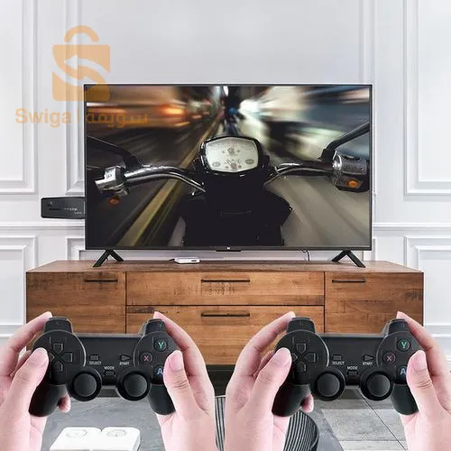 Console de jeux vidéo familiale Portable 4K TV avec manette de jeu intégrée 10000 jeux classiques Playstation