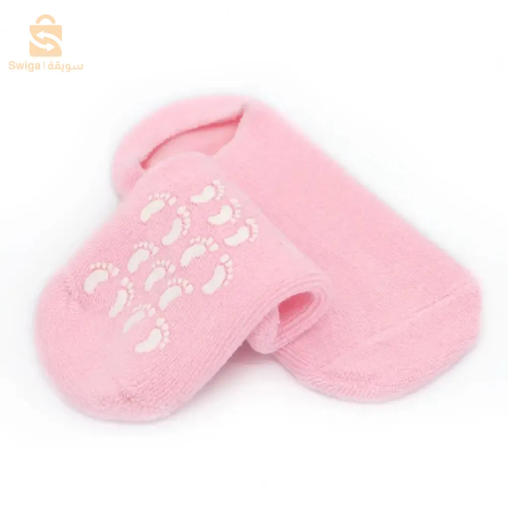 Chaussettes en Gel de Silicone réutilisables, masque pour les pieds, hydratant, blanchissant, exfoliant - جوارب من جل السيليكون لترطيب و تبييض و تقشيير القددمين