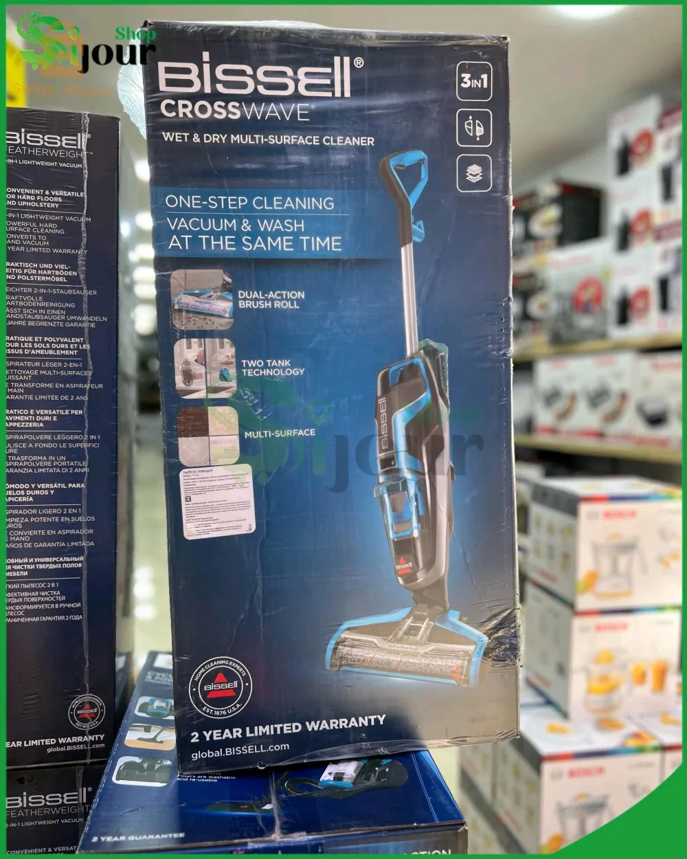 Aspirateur  Fil Sans Sac Multi-Cyclonic 3en1 800mL 36V Bissell CrossWave Cordless