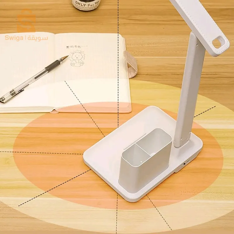 مصباح طاولة LED قابل للطي لحماية العين مع حامل قلم قابل لإعادة الشحن عبر USB$👍