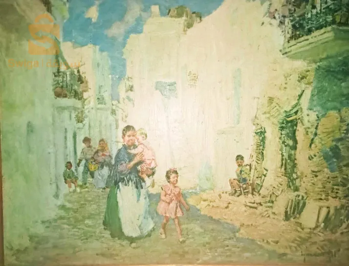 لوحة فنية زيتية قديمة للرسام ignacio gil