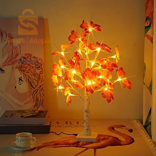 ضوء ليلي على شكل شجرة القيقب مزخرف بمنفذ USB 24 LED$👍