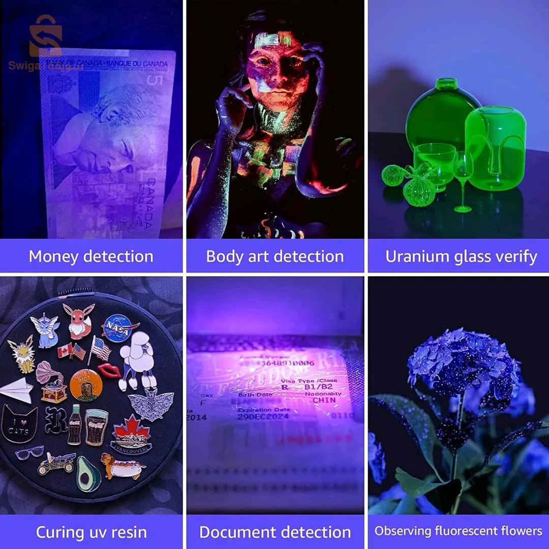 lampe de poche UV 21LED en alliage d'aluminium détecteur des scorpions et faux billet - المصباح بالأشعة فوق البنفسجية كاشف للعقارب والعملات المزورة$👍
