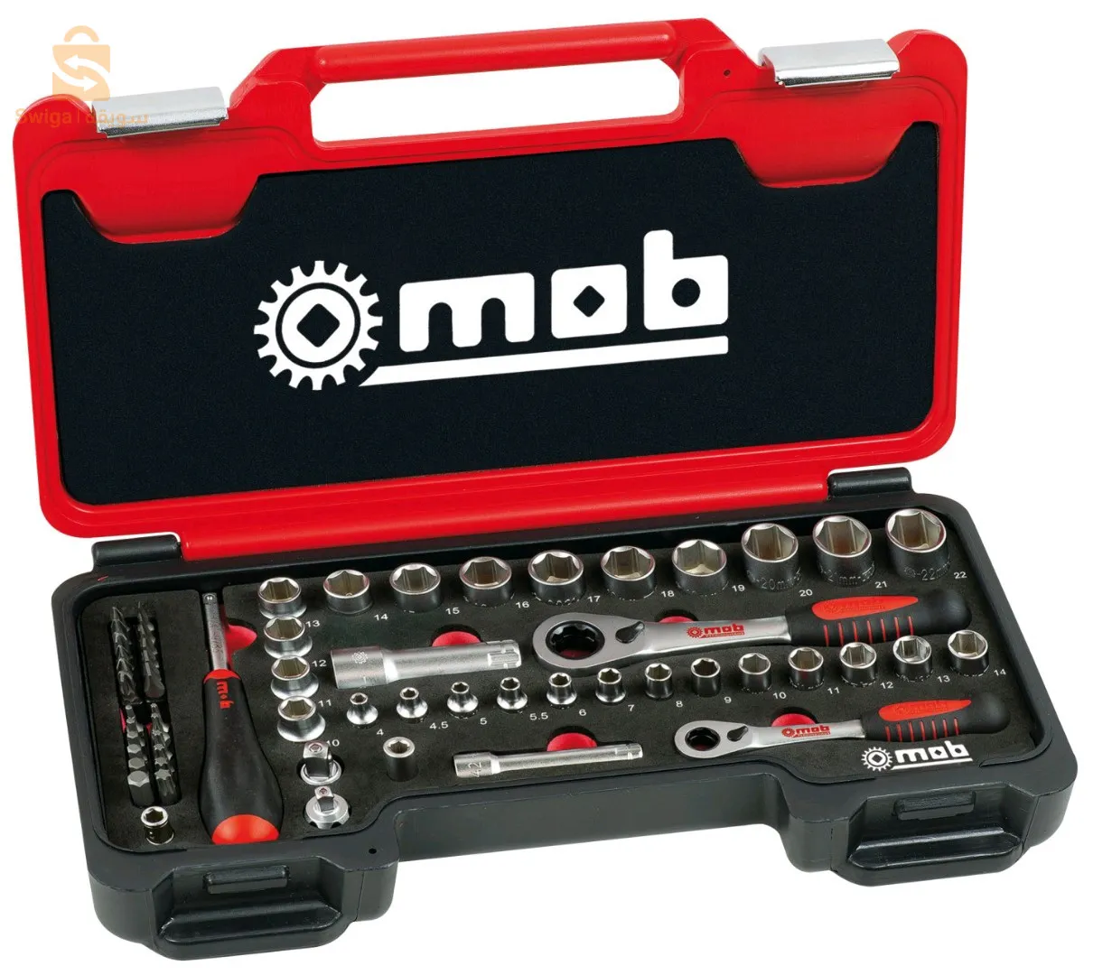 Coffret de douilles traversantes 59 pièces mixte