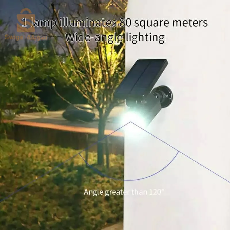 بروجكتر جداري بالطاقة الشمسية على شكل كاميرا مزود بكاشف حركة وكاشف نهاري وليلي$👍