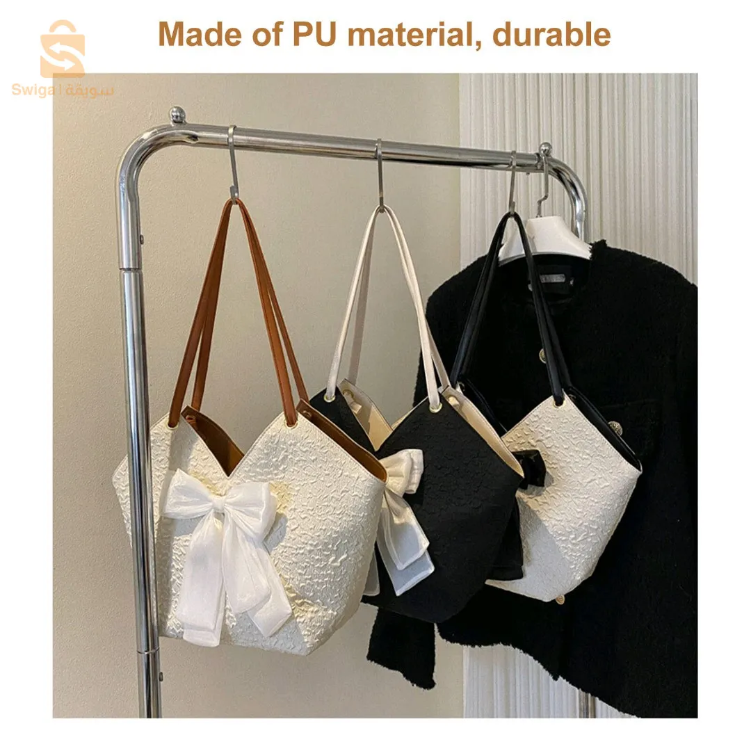 Sac seau avec nœud pour femmes de grande capacité automne 2024