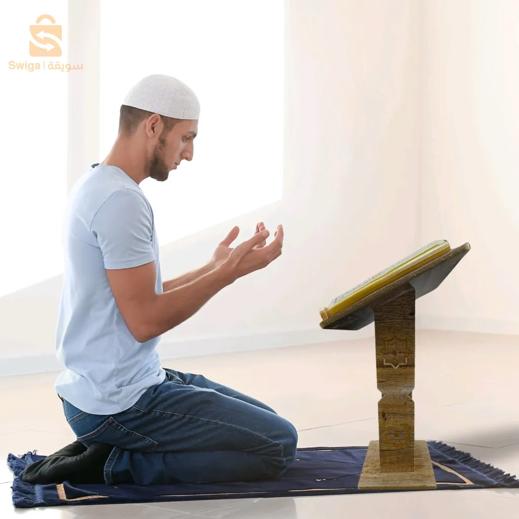 Support Mashaf en bois avec décorations islamiques – حامل مصحف خشبي بزخرفات اسلامية$👍