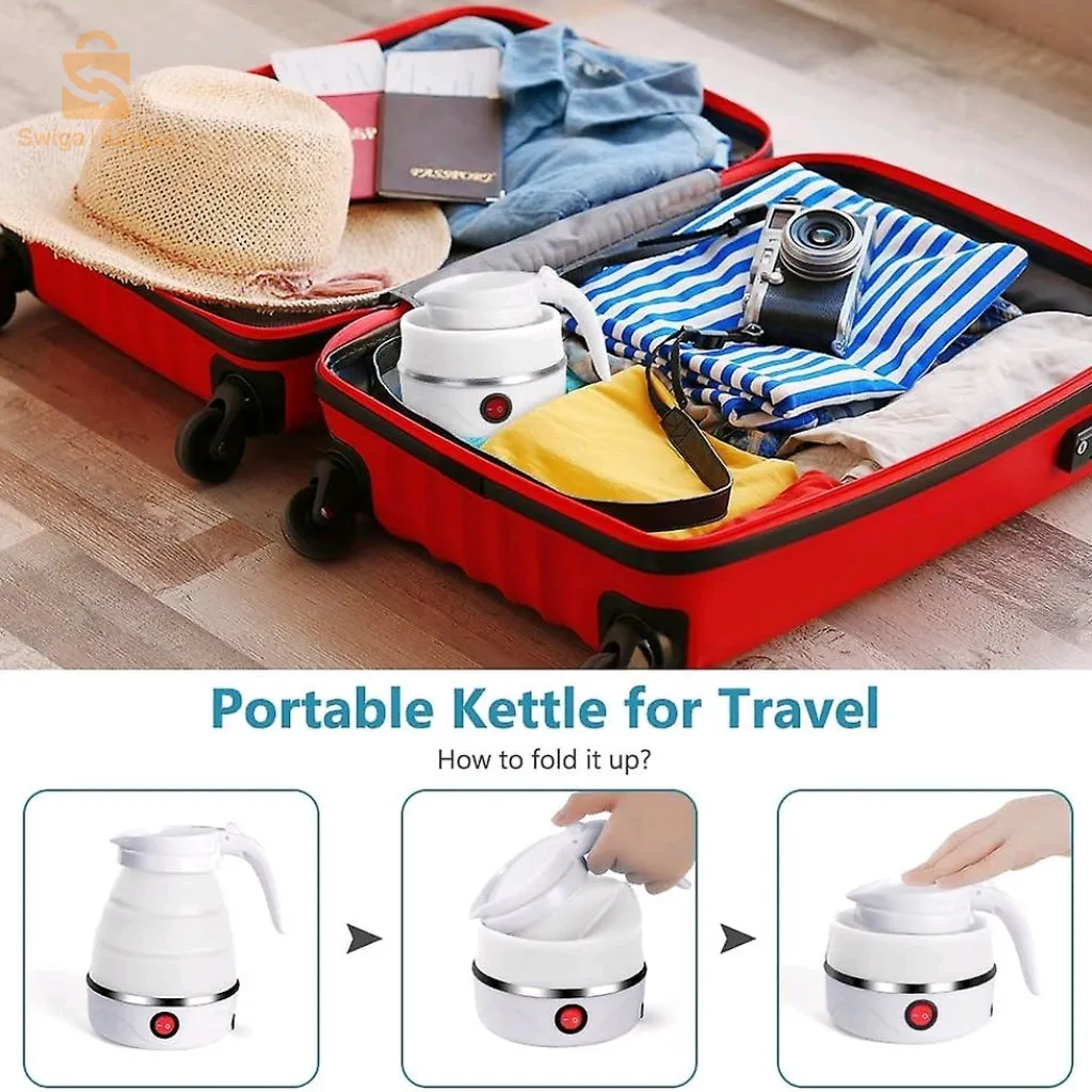 Bouilloire électrique pliable en silicone ,portable Avec indicateur de mise hors tension غلاية كهربائية قابلة للطي محمولة سيليكون$👍