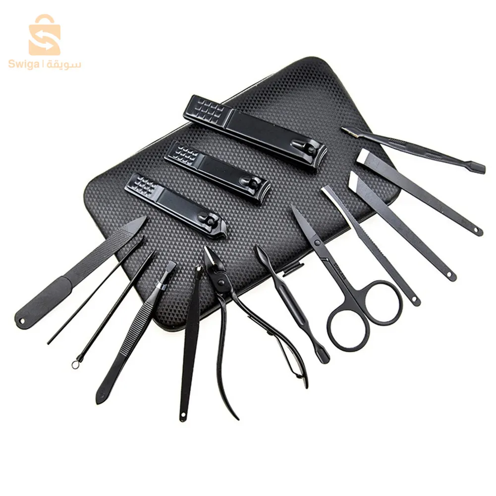 Kit de 15 pcs manucure et pédicure professionnel en acier inoxydable - مجموعة من 15 قطعة من مانيكير وباديكير احترافي من الفولاذ المقاوم للصدأ$👍