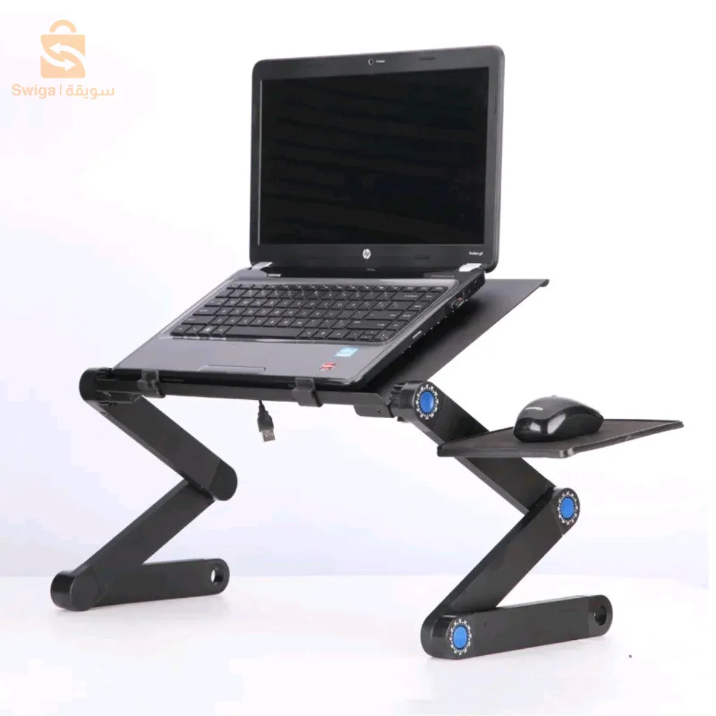 Table pliante en aluminium pour ordinateur Portable, support de bureau multifonctionnel rotatif à 360 degrés pour lit