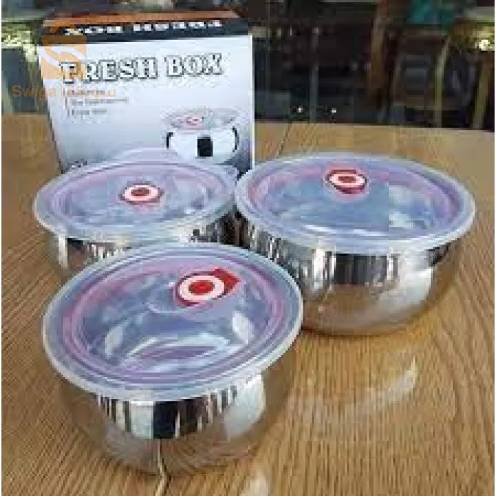 Pack de 3 piéces de boîtes a déjeuner en acier inoxydable avec couvercles anti-fuite