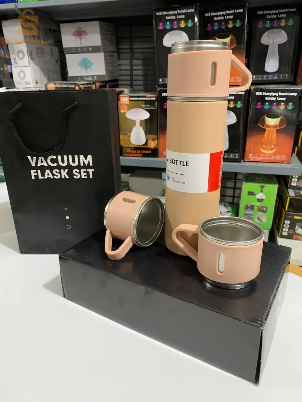 Ensemble Thermos avec 3 tasses thermique 500ml en acier inoxydable