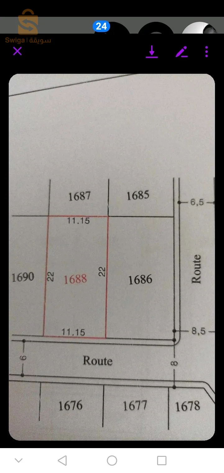 بيع قطعة أرض هراوة 245 متر  برخصة البناء