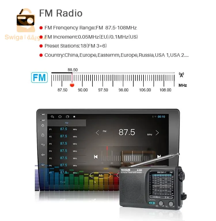 شاشة الوسائط المتعددة اللمسية TS7 (9 بوصات) (Android10.0)(4G) (HD1280P) (2RAM)(32 جيجابايت) نظام الملاحة الذكي GPS$👍