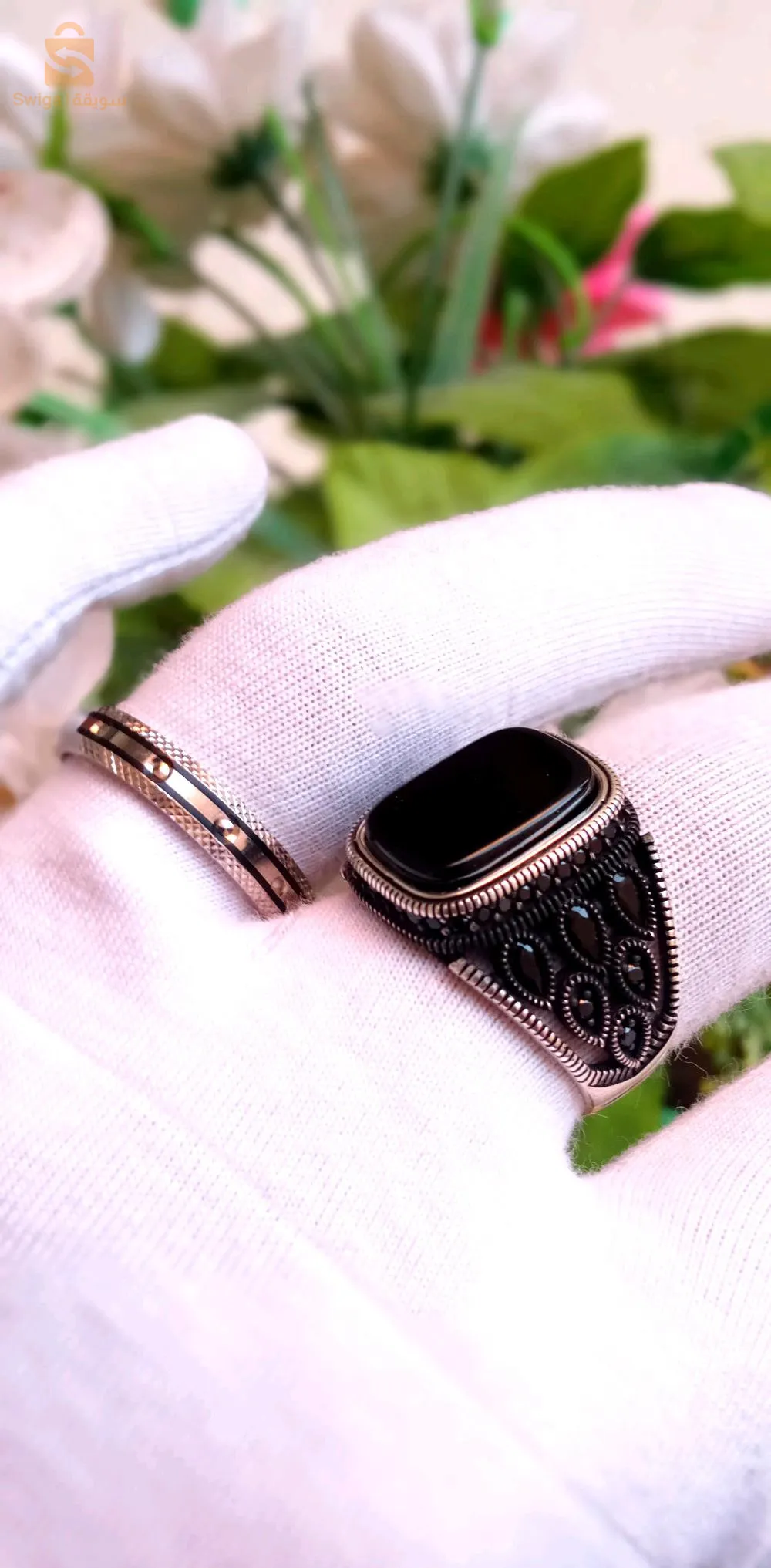 خاتم فضة رجالية