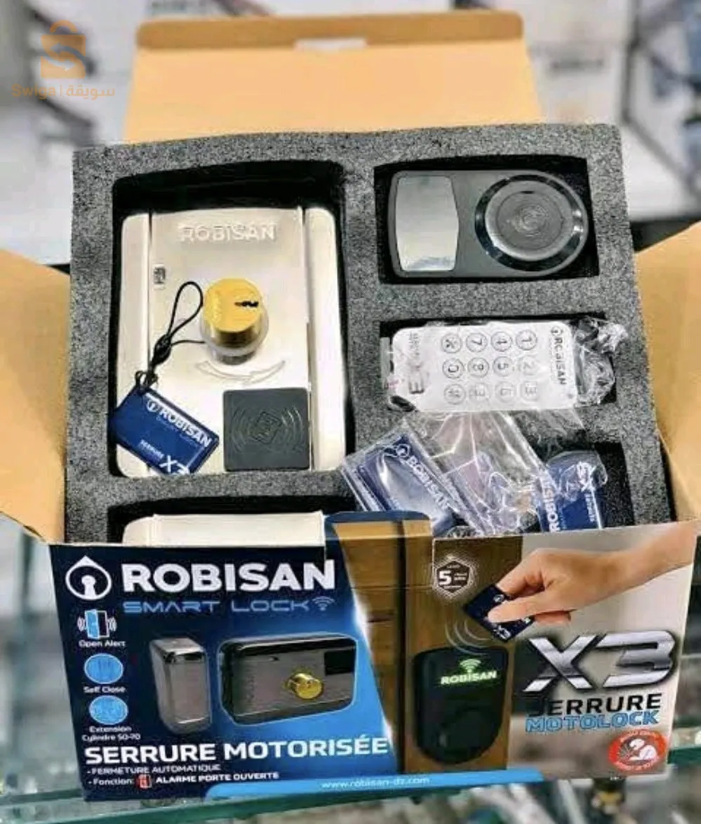 نظام إقفال ذكي 3في1 مع قفل كهربائي وبطاقات فتح إلكترونية ومحرك وقارئ خارجي ROBISAN Serrure Motorisé X3 Avec Serrure Electrique et Carte d'Ouverture$🤍🤍