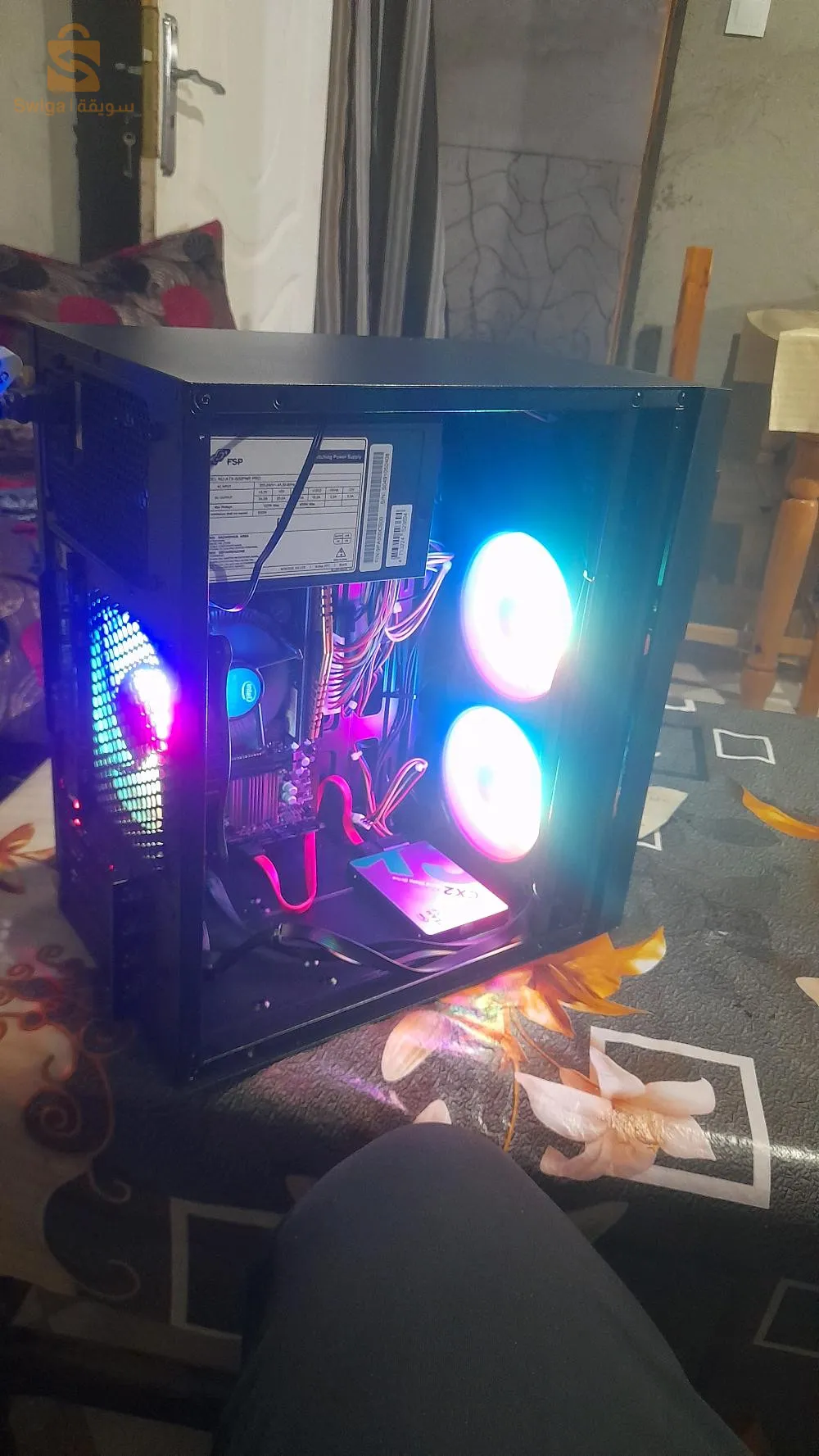 Pc Gamers i3 7100 +16 Go Ram XPG 3200 mhz motherboard h110 msi pro ssd 512  psu 500 w San gpu biote rgb