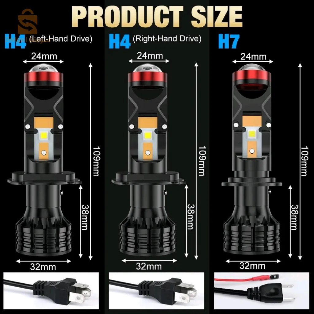 Mini Loup U7 Led & Xenon 100W 22000LM H4, U7 - مصابيح سيارة الامامية$👍