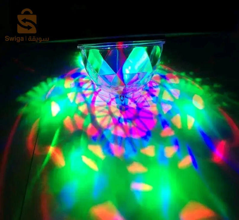 جهاز عرض ضوئي ليزر RGB يدور بتأثيرات ستروبوسكوب 6 في 1$👍