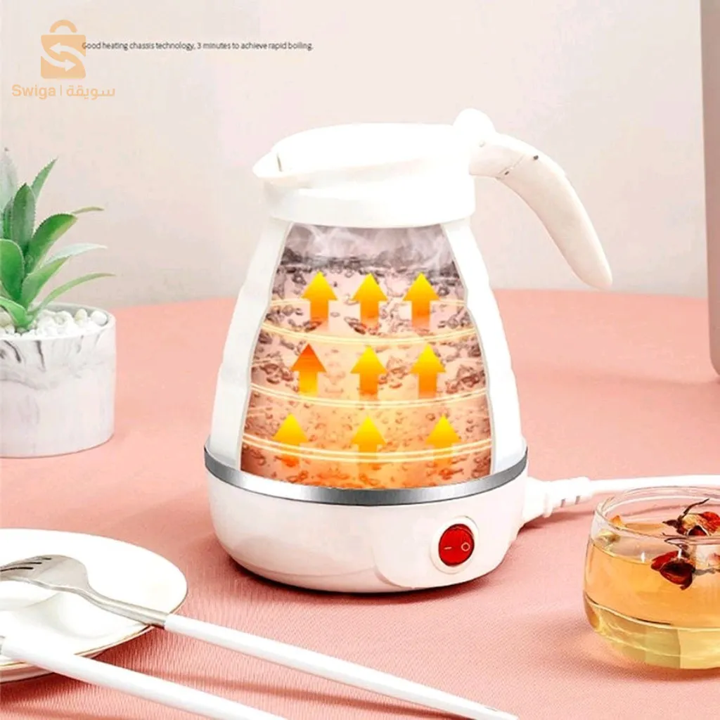 Bouilloire électrique pliable en silicone ,portable Avec indicateur de mise hors tension غلاية كهربائية قابلة للطي محمولة سيليكون$👍