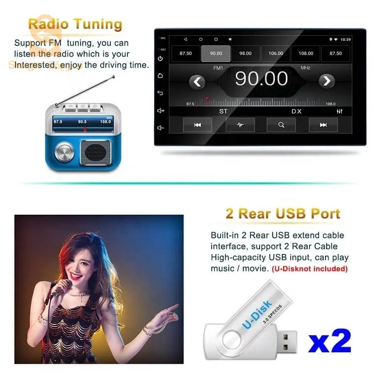 شاشة الوسائط المتعددة اللمسية TS7 (9 بوصات) (Android10.0)(4G) (HD1280P) (2RAM)(32 جيجابايت) نظام الملاحة الذكي GPS$👍