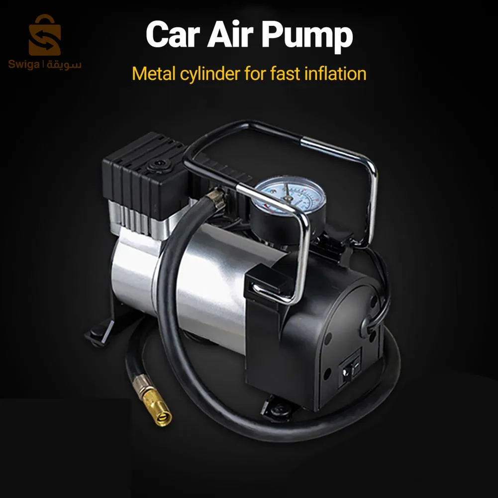 ضاغط هواء ومنفاخ إطارات DC 12V يعمل بقابس ولاعة السجائر$👍