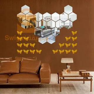 مرايا الحائط اللاصقة للتزيين