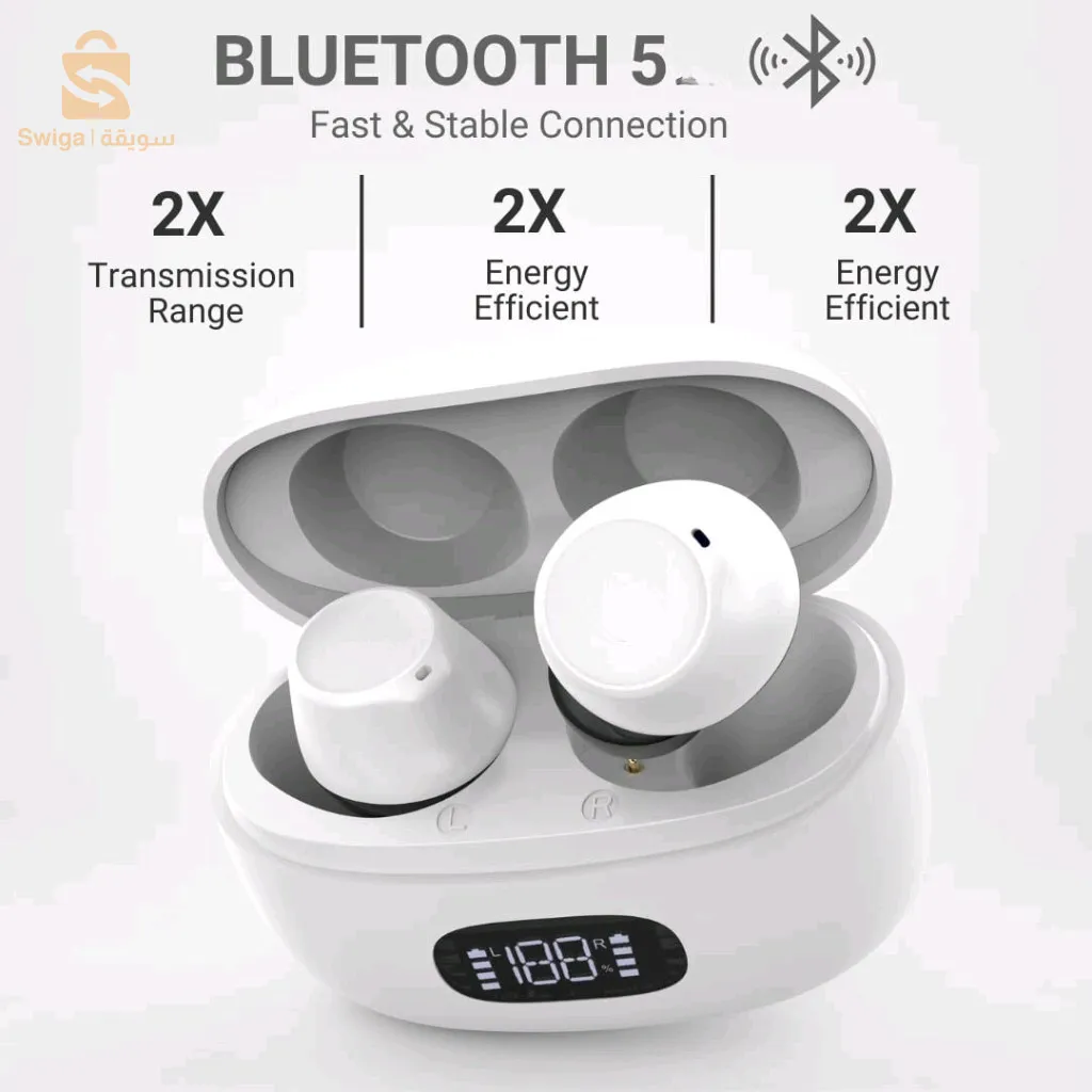 سماعات بلوتوث لاسلكية، سماعة أذن بدون استخدام اليدين، لون أبيض DUNTH DU-T125$👍