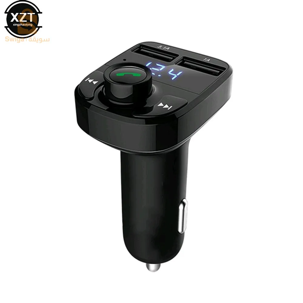 سيارة X8 سماعة لاسلكية تعمل بالبلوتوث FM الارسال عدة USB شاحن سريع محول مشغل Mp3$👍