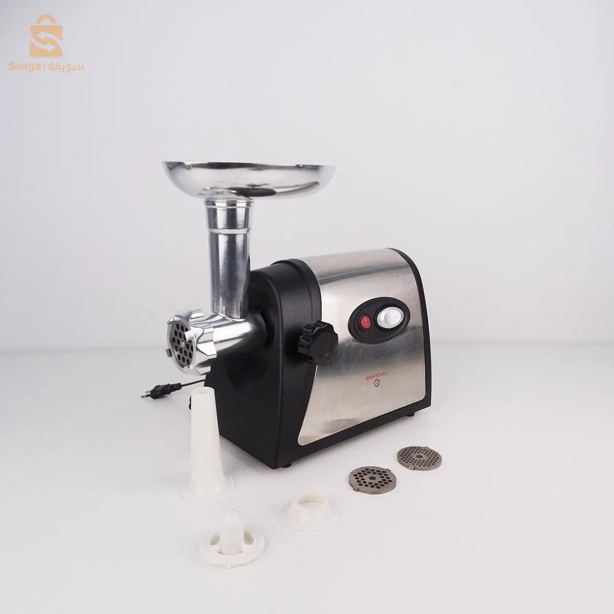 مفرمة لحم 3 في 1 من الفولاذ المقاوم للصدأ بقدرة 300 وات HUGH STAR A18$👍