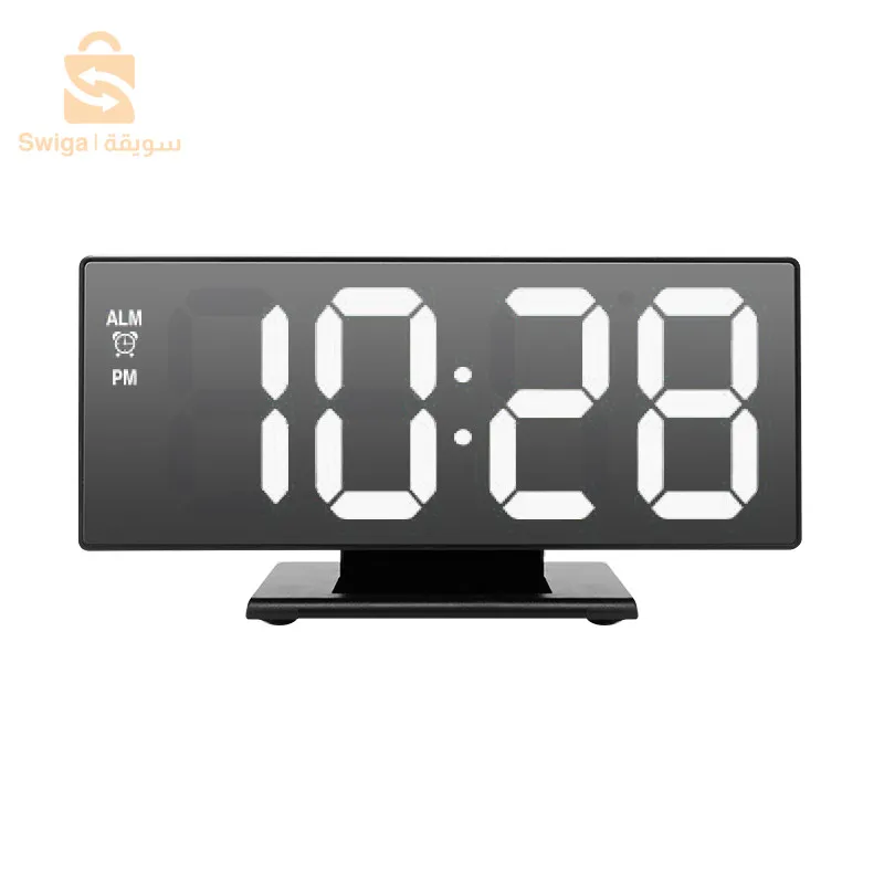 ساعة منبه رقمية بمرآة LED، ساعة إلكترونية DS-3618L$👍