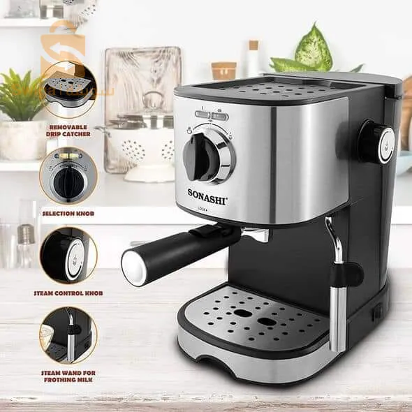SONASHI Cafetière mini model 15Bars Capacité 1.L 850W SCM-4963$🤍🤍