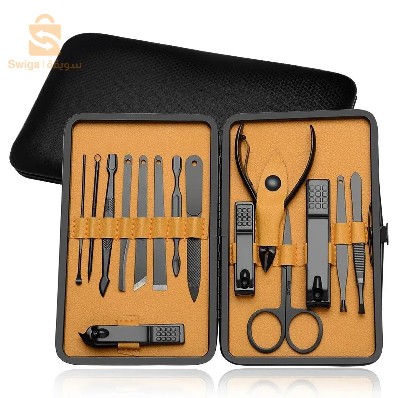 Kit de 15 pcs manucure et pédicure professionnel en acier inoxydable - مجموعة من 15 قطعة من مانيكير وباديكير احترافي من الفولاذ المقاوم للصدأ$👍