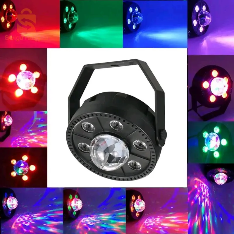 جهاز عرض ضوئي ليزر RGB يدور بتأثيرات ستروبوسكوب 6 في 1$👍