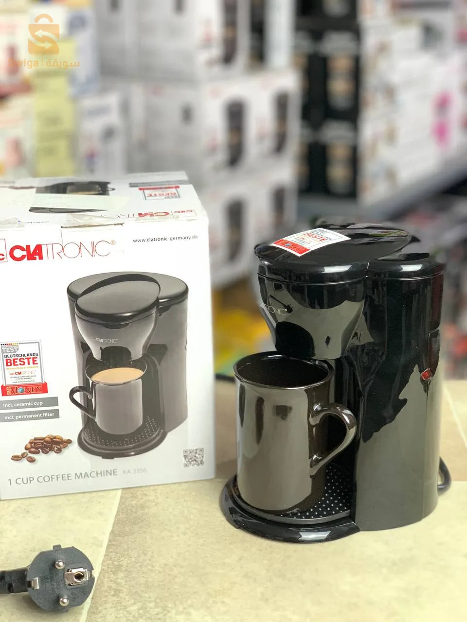 ماكينة صنع القهوة مع كوب سيراميك 140 مل 330 وات كلاترونيك KA-3356$👍