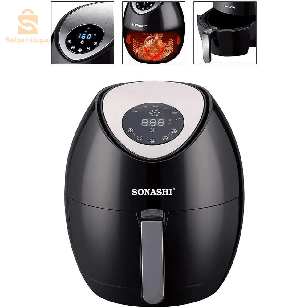 Friteuse SONASHI SAF-001N Sans huile  4.2L$🤍🤍
